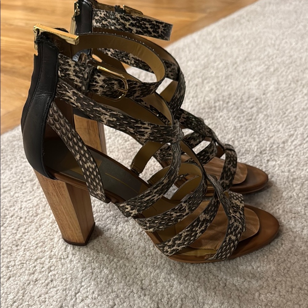 Dolce Vita Nolin Stylish Black and Brown Strappy Women's Heels